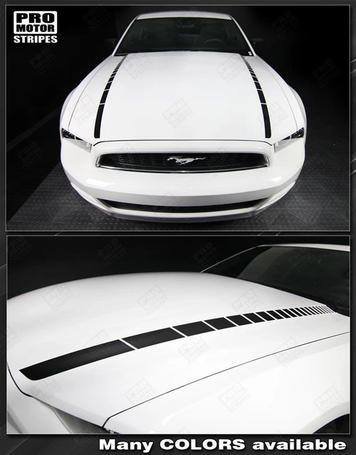 Ford Mustang 2010-2012 Hood Cowl Side Spear Stripes Decals – Pair, Choose Color, 3M/Oracal Vinyl