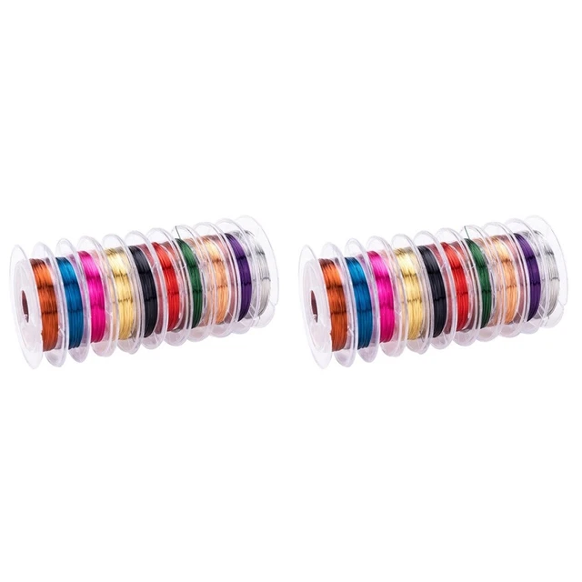 20 Rolls Assorted Color Metal Copper Wire Flexible Artistic Jewelry Painted
