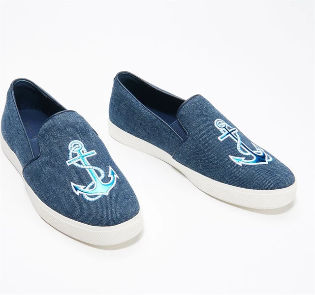 Katy Perry Canvas Slip-On Shoes The Kerry Anchor 8M # A397760 Katy Perry Canvas Slip-On Shoes The Kerry Anchor 8M # A397760
