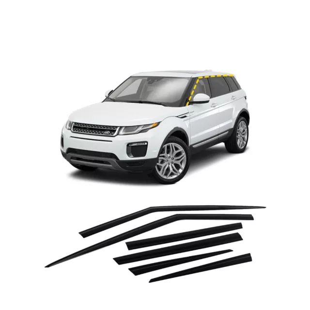 Rain Guards for Land Rover Range Rover Evoque 2012-2019 (6PCs) Black Tape-On Sty