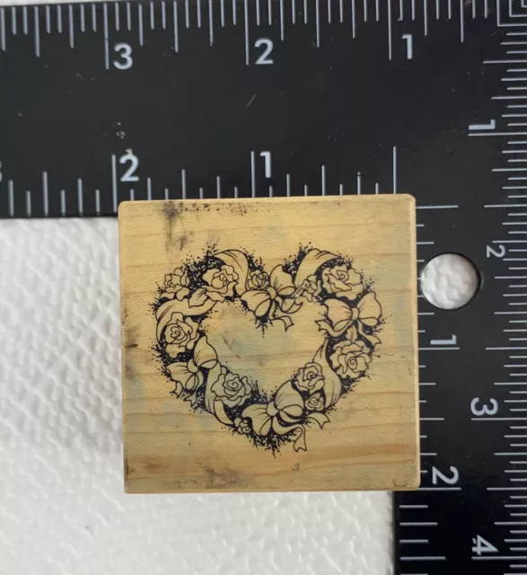ROSE HEART WREATH Rubber Stamp by PSX Designs Card Making Flowers Love ...