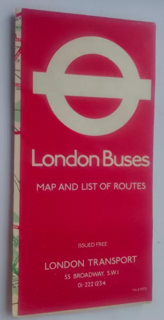 London Buses Map List Of Routes 1973 London Transport SW1 Information