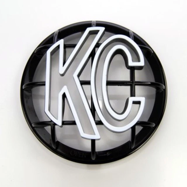 KC HiLiTES 5in. Round ABS Stone Guard for Apollo Lights (Single) - Black w/White