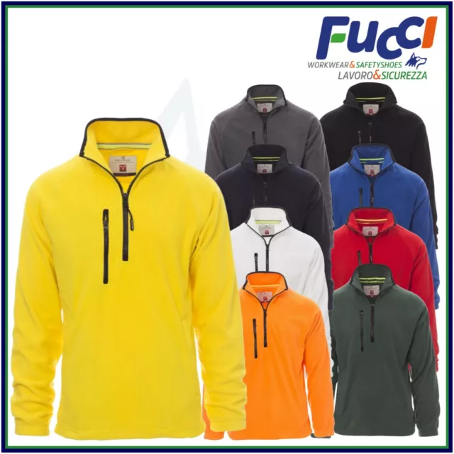 Felpa Uomo in Pile Con Mezza Zip Invernale Tasche Maglia da Lavoro Sport Payper