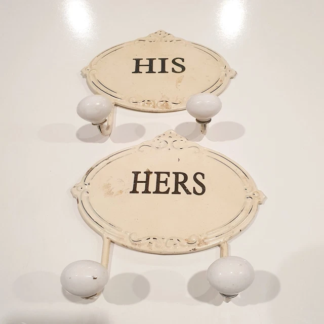 Wall Bathroom His and Hers Towel Hooks 2 Piece Set Bathroom Decor Towell rack