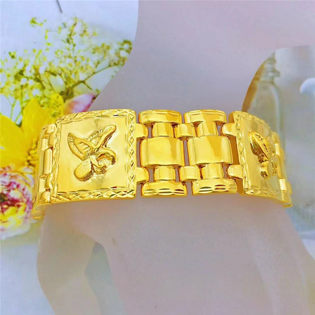 New eagle 22K 23K 24K THAI BAHT YELLOW GOLD GP  Bracelet/8.5in/100g