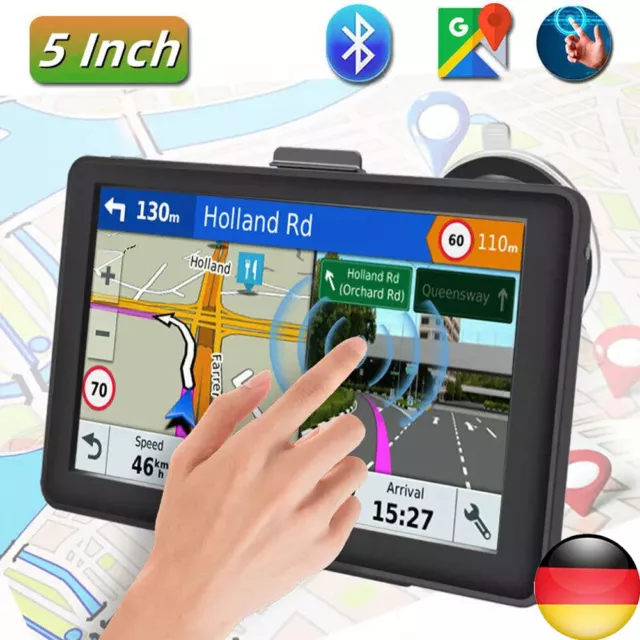 5'' Car Truck Sat Nav GPS Navigation 256MB+8GB Free Lifetime EU Map Touch Screen