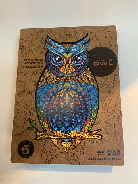 Unidragon King Size (9.9” X 17.1”) Figured Wooden Puzzle- Charming Owl