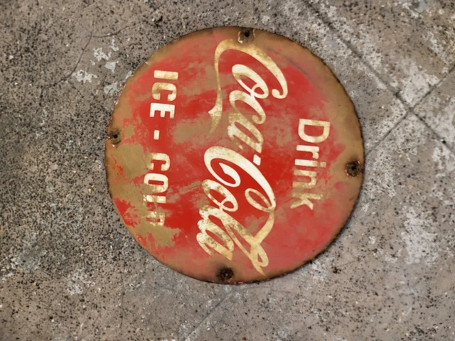 Coco Cola  Porcelain Enamel Sign 14" Round