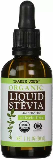 Trader Joe's Organic Liquid Stevia 2fl oz Calorie Free Vegan