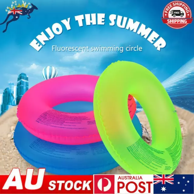 Swim Ring Inflatable Fluorescent Swimming Pool Float for Baby Kid Child Adult