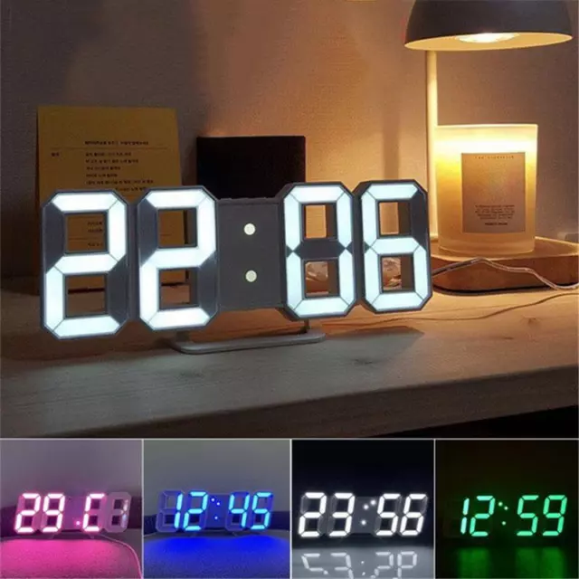 Reloj Digital De Pared LED 3D Diseño Moderno Cronógrafo Para Colgar Salón Casa