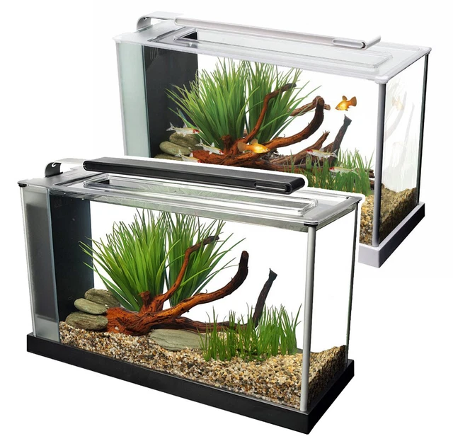 Fluval Spec Aquarium 10L / 19L Gloss Black White Led Light Hagen Fish Tank