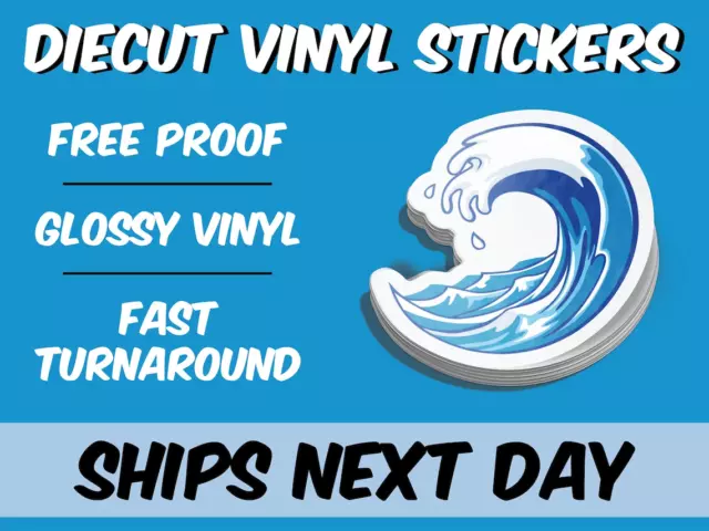 Custom Logo Stickers Personalized Text Gloss Vinyl Bumper Sticker FREE SHIPPING