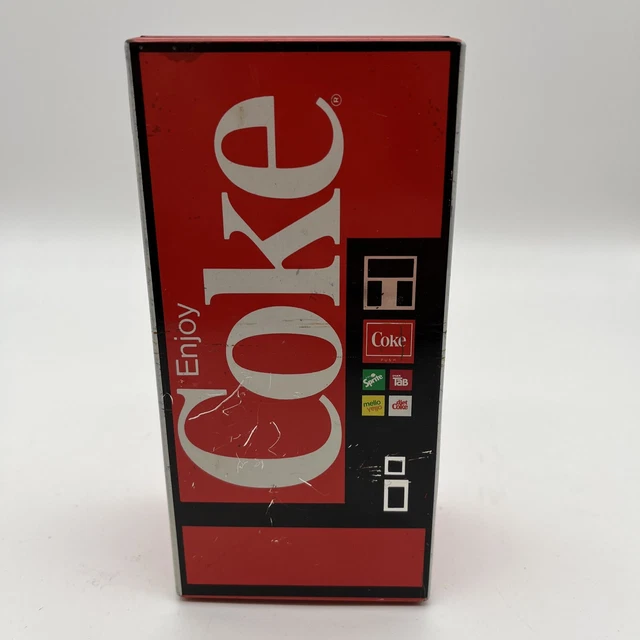 Vintage Coca-Cola Mini Vending Machine Money Coin Bank Handkerchief Tin