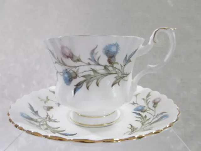 Vintage Royal Albert  Bone China Teacup & Saucer Scottish Thistle "Brigadoon"