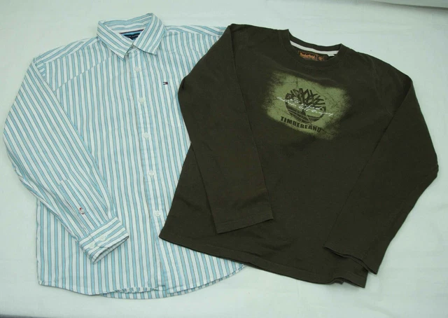 Ragazzi Tommy Hilfiger E Timberland Camicia Top Taglia 11-12 Anni Vgc #/[[