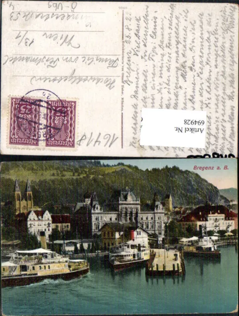 694928 Bregenz am Bodensee Hafen Dampfer k.K. Postamt
