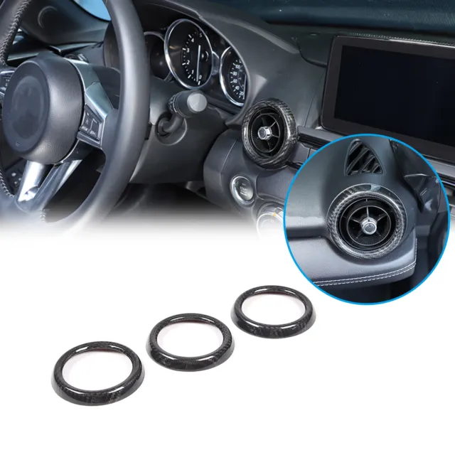 For Mazda MX-5 Miata Real Carbon Fiber Center Console Air Vent Outlet Car Trim