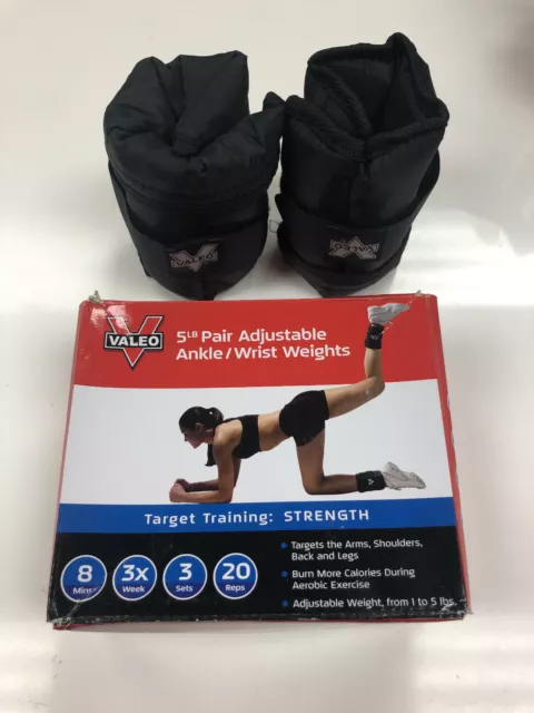 Valeo Fit Pair Adjustable Ankle/Wrist Weights - 2.5lb each