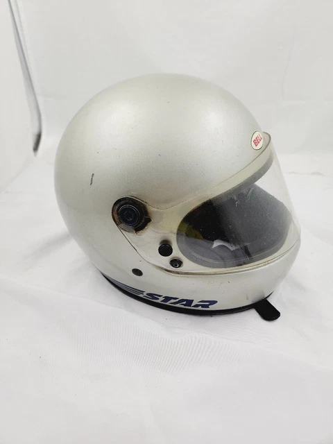 Vintage 1980 Bell Star Motorcycle Helmet  Gray  7-1/2