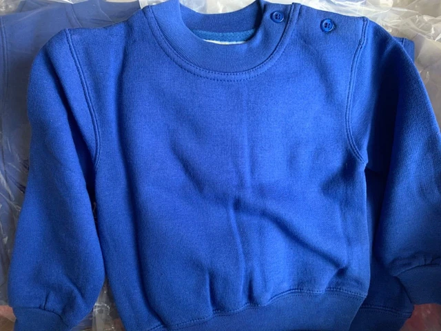 10 x Brand New Baby size Royal Blue Sweatshirts
