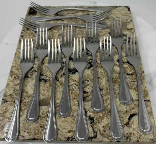 Edward & Don Set 12 Restaurant Quality FORK DINNER OLD YORK 18/0 SS Shiny Heavy