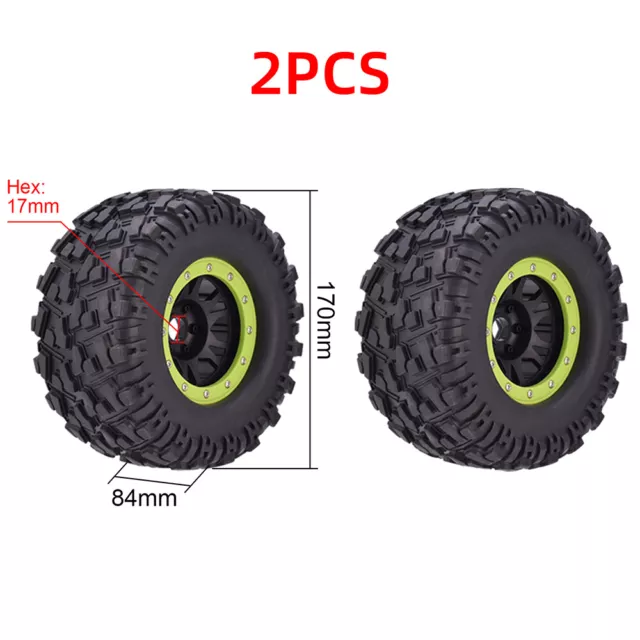 AustarHobby 170mm Wheel Tires 17mm Hex for 1/8 RC Monster Truck HPI HSP Traxxas