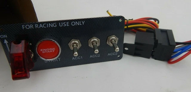 12V Car Ignition Switch Engine Start Push Button 3 Toggle Racing Panel