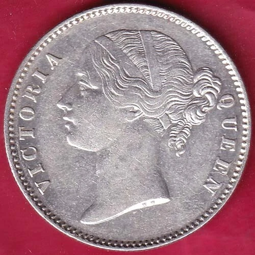 East India Company 1840 Divided Legend Victoria Queen One Rupee Silver Coin #Rv3