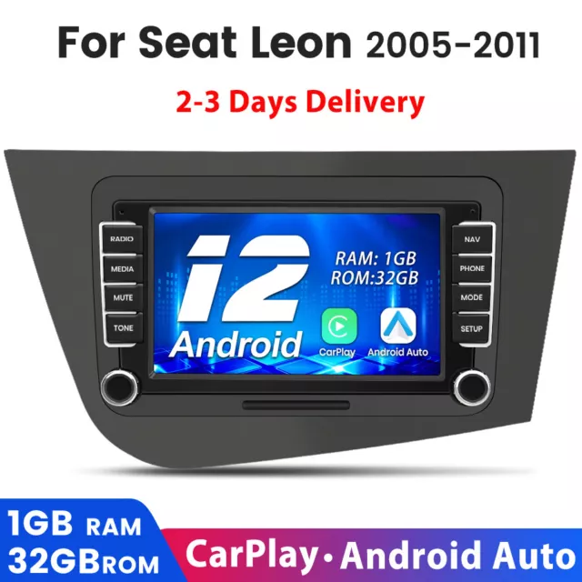 Carplay For Seat Leon MK2 05-2011 Android12 Car Stereo Radio GPS Sat Nav WIFI BT