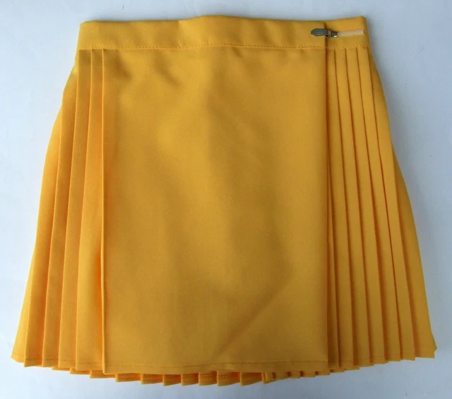 Minigonna gialla donna/ragazza taglia 24 pollici netball giochi scuola tennis sport palestra Minigonna gialla donna/ragazza taglia 24 pollici netball giochi scuola tennis sport palestra