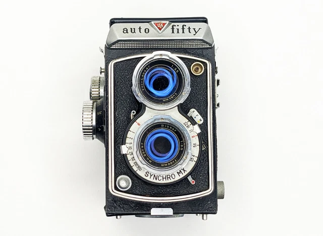 Cámara de caja de colección de 1950 United States Camera Corp. AUTO CINCUENTA - limpia pero sin probar