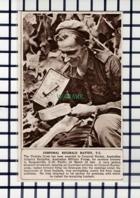 C6159) Corporal Reginal Rattey VC Australian Infantry  ~  1945 Cutting