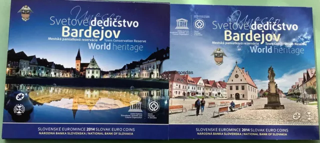 Slowakei Off. Euro KMS 2014 Kursmünzensatz mit 1 Cent bis 2 Euro Bardejov