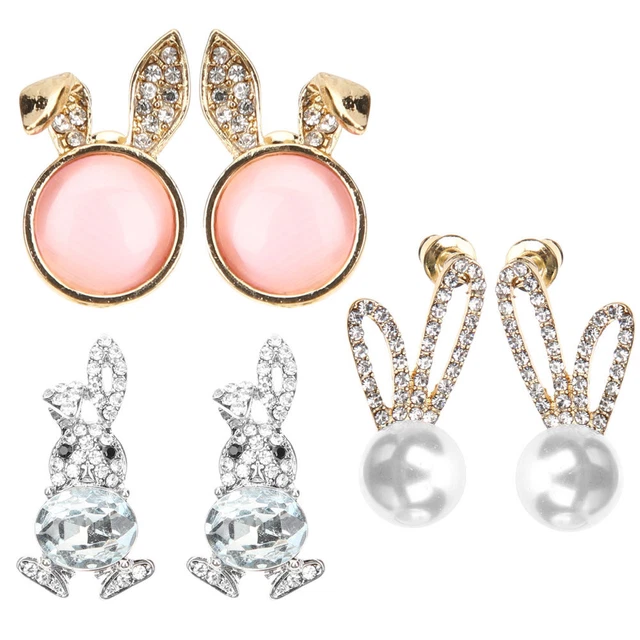 5 paires boucles d'oreilles de lapin Boucles d'oreilles belles boucles d'oreille