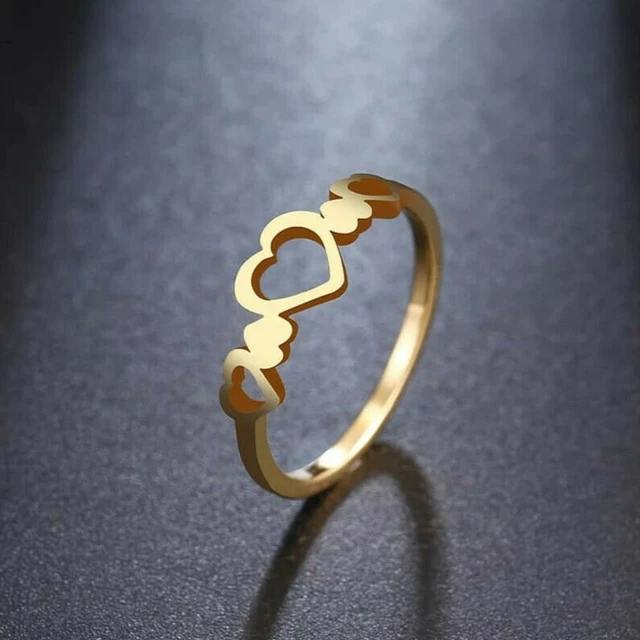 Bague Anneau En Acier Inoxydable Plaqué Or - Taille 57 (USA 8) - Chic Et Luxe - Neuf Avec Étiquettes