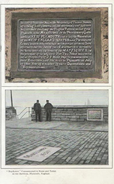 Devon Postcard - Mayflower Commemorative Stone - Barbican - Plymouth Ref TZ9005