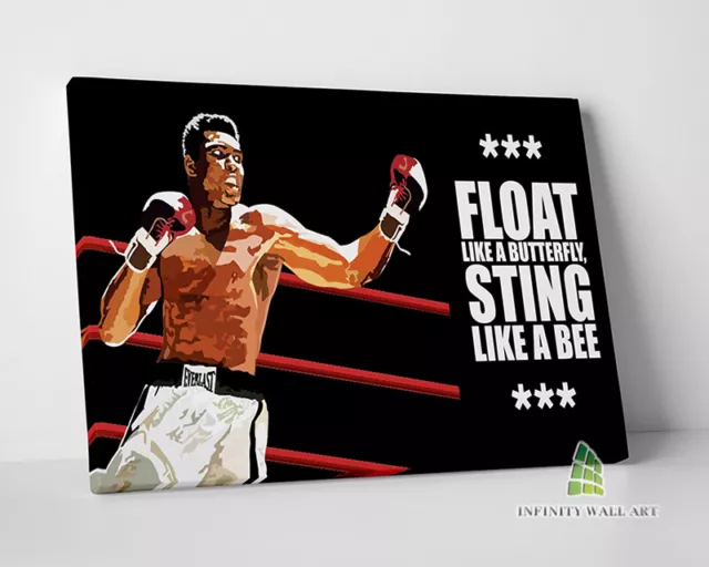Muhammad Ali Butterfly Quote Canvas Art Wall Print Boxing Sport Picture -E278