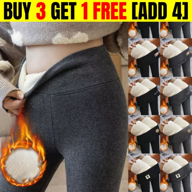 UK STRETCHY LADIES Winter Thick Leggings Pants Fleece Lined