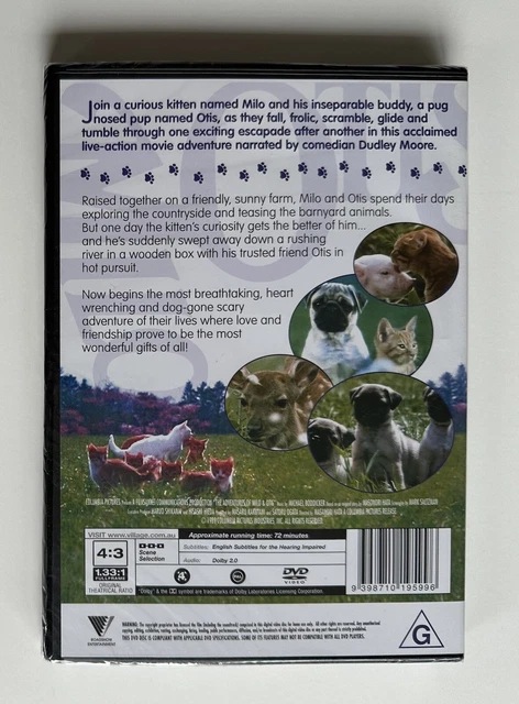 THE ADVENTURES OF Milo and Otis (DVD) Region 4 Pug Cat Movie Brand New ...