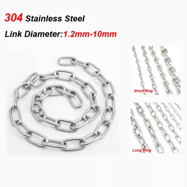 Security Links 1.2mm-16mm Stainless Steel Marine Grade Chain Heavy Duty Durable