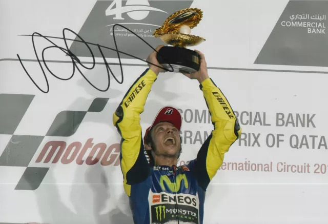 Valentino Rossi Hand Signed Yamaha 12X8 Photo Motogp Autograph Proof 17.