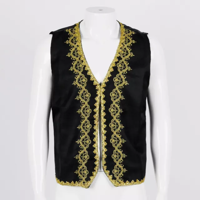 Men Victorian Waistcoat Gilet Dress Jacket Top Sleeveless Showman Costume Coat