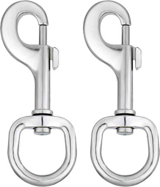 JLEivvi 4 Pcs Double Ended Bolt Snaps Hook, 3.5 Inch Zinc Alloy Trigger Metal Clip For Pet Dog Leash Water Bucket Hooks, Key Holder, Carabiner, Home