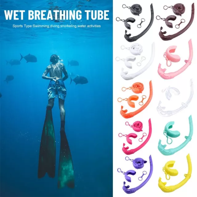 Tube All Silicone Snorkel Wet Breathing Tube Diving Dive Underwater Scuba Free