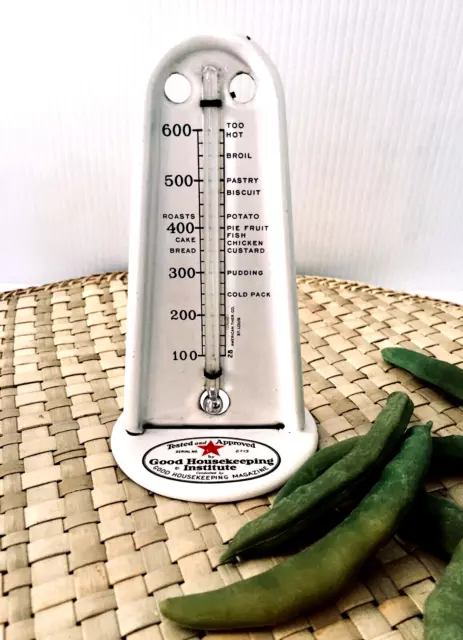Vintage Good Housekeeping Institute Enamelware Temperature Cooking Thermometer