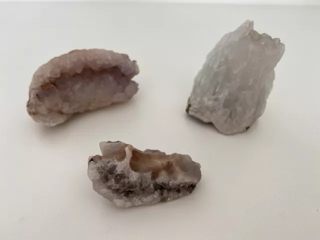 3 Mineralien Quarz Bergkristall Amethyst Heilstein Sammler Top Geschenk