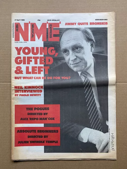 Neil Kinnock Nme Magazine April 27 1985 Neil Kinnock Cover + Interview Uk
