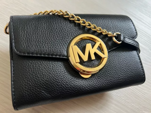 Michael Kors Hudson Large Phone Crossbody Black Leather bag New With Tags